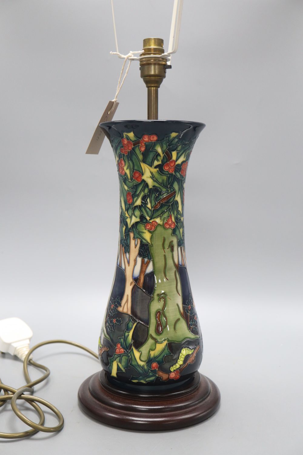 A Moorcroft Forest pattern table lamp